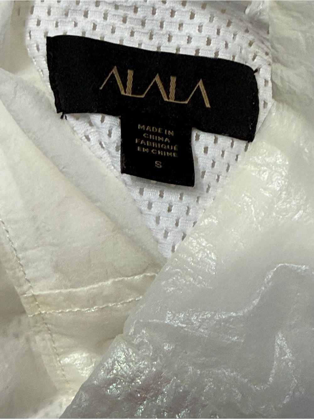 Alala Iridescent White Lightweight Zip-Up Jacket – Women’s Small - Picture 8 of 9